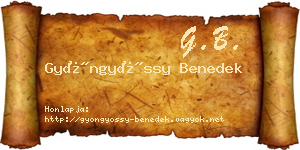 Gyöngyössy Benedek névjegykártya