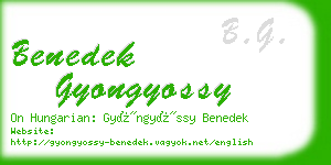 benedek gyongyossy business card